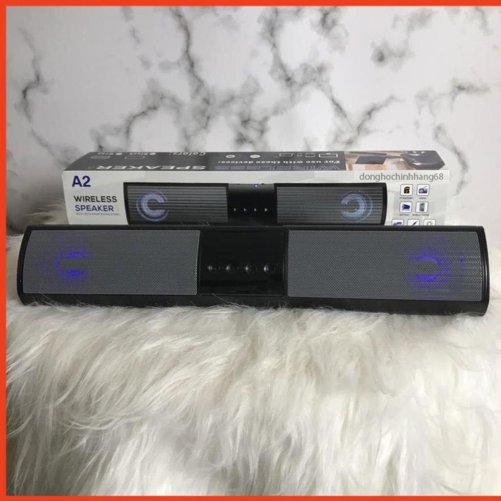 Loa Bluetooth Wireless Speaker A2 Dáng Dài, Loa Không Dây Có Đèn Led Âm Thanh Hay Bass Khỏe Có Đài FM, Bảo Hành 12 Tháng