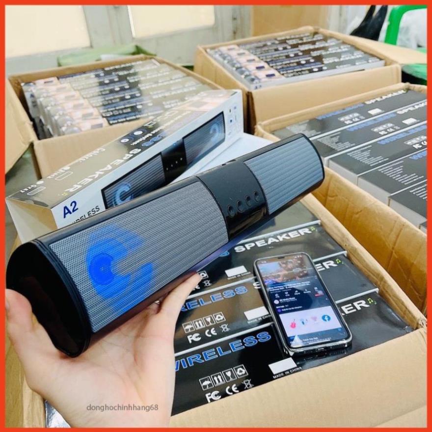 Loa Bluetooth Wireless Speaker A2 Dáng Dài, Loa Không Dây Có Đèn Led Âm Thanh Hay Bass Khỏe Có Đài FM, Bảo Hành 12 Tháng