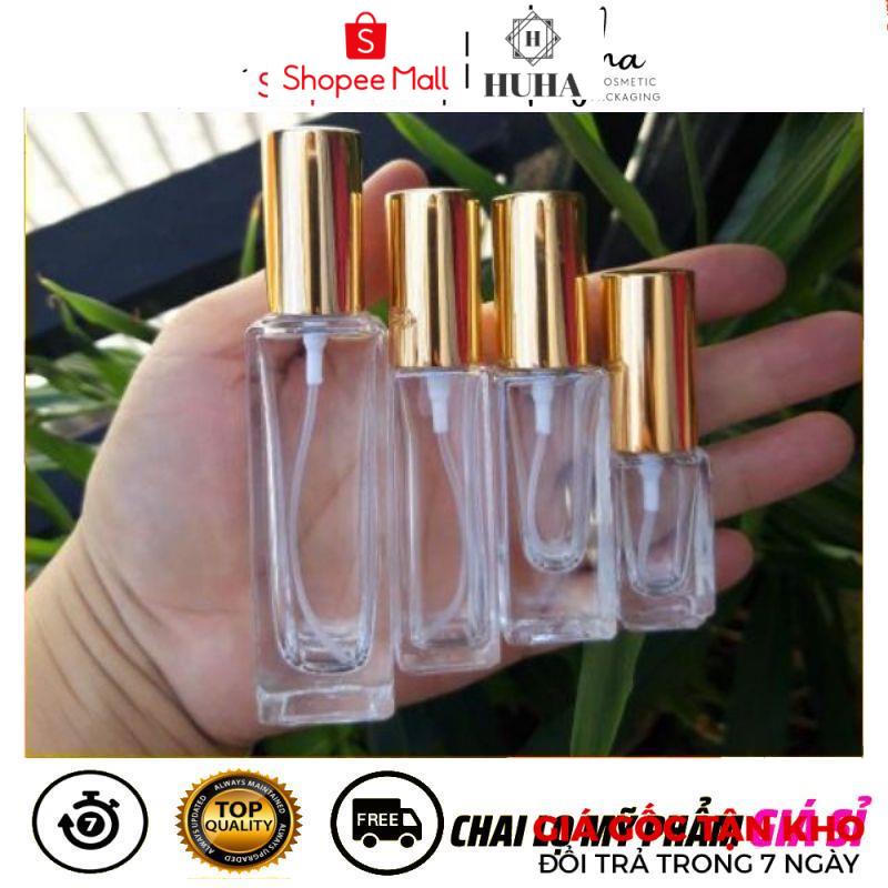 Chai Lọ Chiết Nước Hoa HUHA Tận Gốc Vỏ 3ml,5ml,10ml,20ml,30ml Vuông Đựng Dầu Thơm, Phụ Kiện Du Lịch