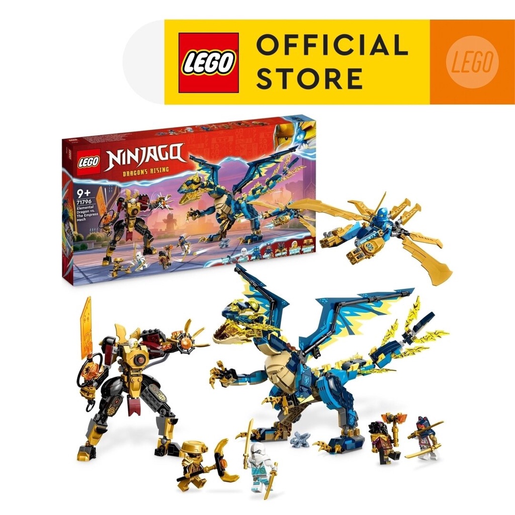 LEGO Ninjago 71796 Đồ chơi lắp ráp Rồng nguyên tố đối đầu chiến giáp đế vương (1,038 chi tiết)