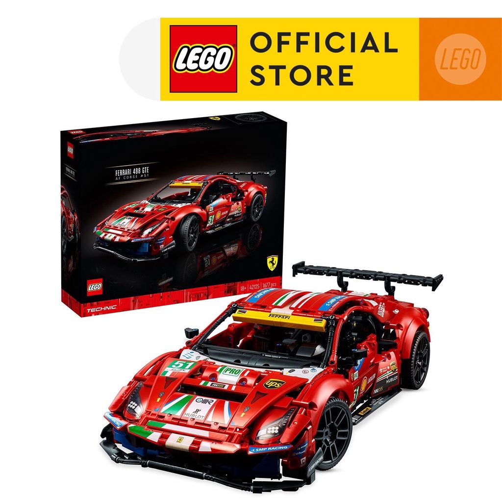 [Mã LIFEMC06DBAU giảm 50k đơn 350k] LEGO TECHNIC 42125 Siêu Xe Ferrari 488 GTE ( 1677 Chi tiết)