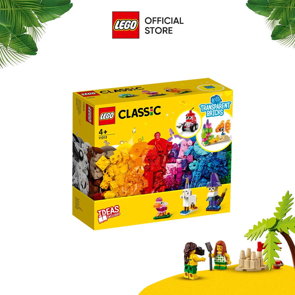 LEGO CLASSIC 11013 Hộp Lắp Ráp Sáng Tạo Trong Suốt ( 500 Chi tiết) Đồ chơi lắp ráp sáng tạo