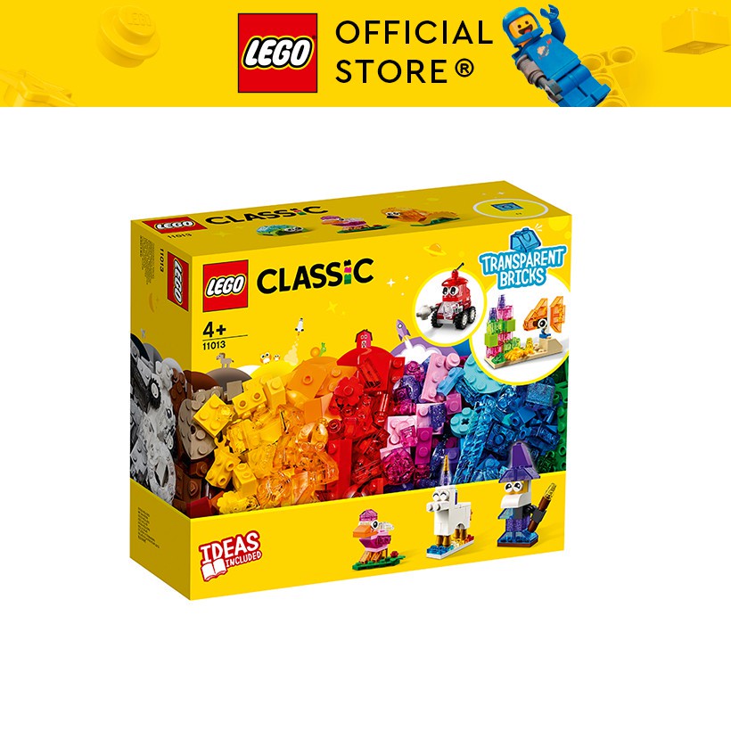 LEGO CLASSIC 11013 Hộp Lắp Ráp Sáng Tạo Trong Suốt ( 500 Chi tiết) Đồ chơi lắp ráp sáng tạo
