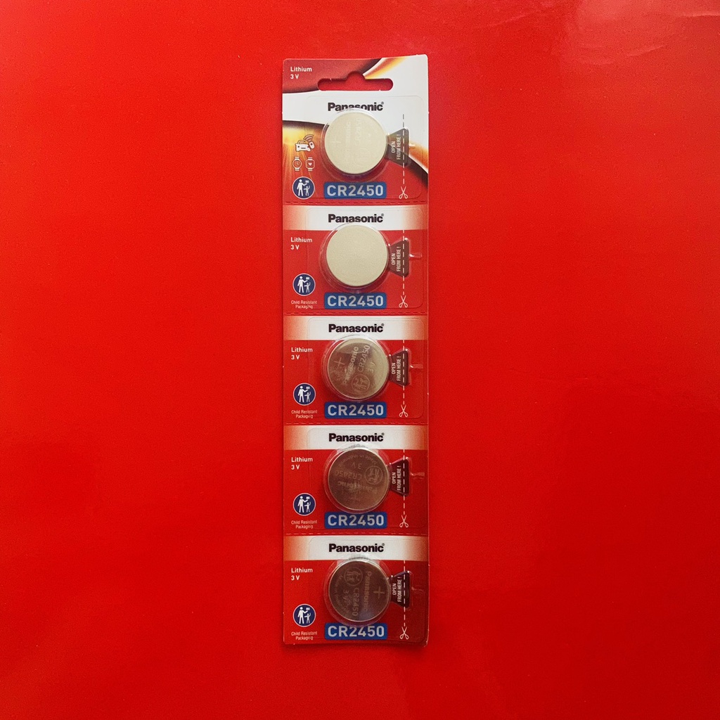 Pin CR2450 Panasonic lithium 3V chính hãng vỉ 5 viên