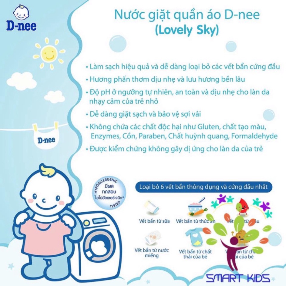 Nước giặt quần áo em bé Dnee 3000ml  1