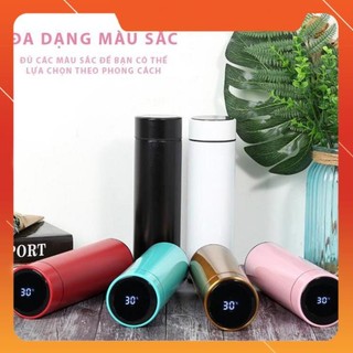 Bình giữ nhiệt led 500ml có led báo nhiệt độ inox mini cao cấp bình nước giữ nhiệt bgn led 500