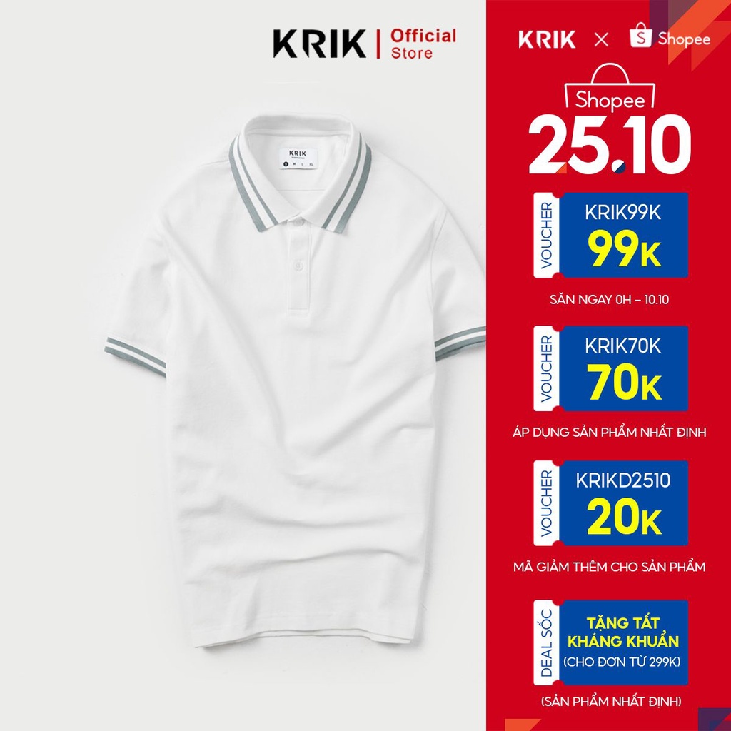 Áo Polo Nam Cổ Đức Form Regular Chất Liệu Cotton Cao Cấp KRIK - PL2074
