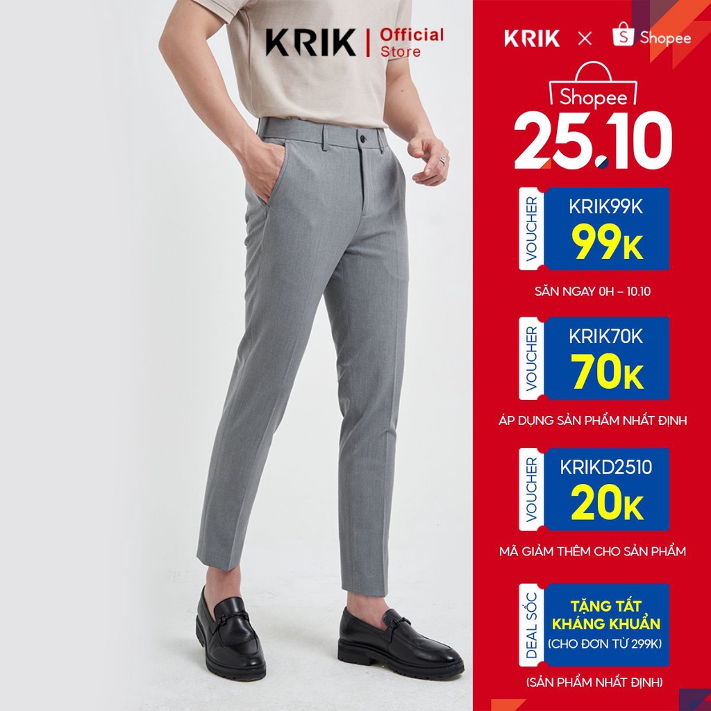 Quần Âu Nam Local Brand KRIK Form Slimfit Chất Liệu Poly Cao Cấp Không Bai Xù QA7009