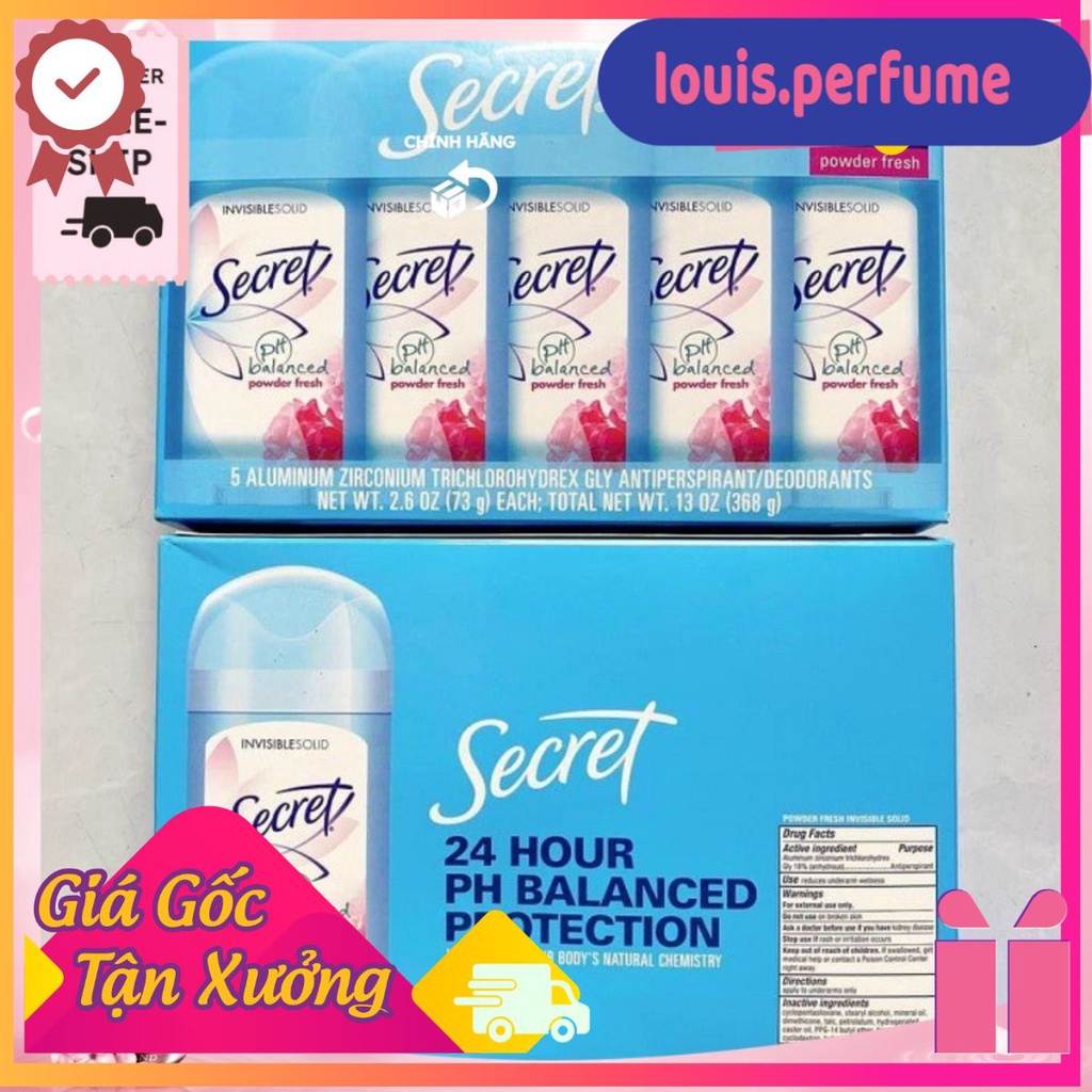 🌈louis.perfume🌈Lăn Nách Khử Mùi Secret USA Cho Nữ Invisible Solid