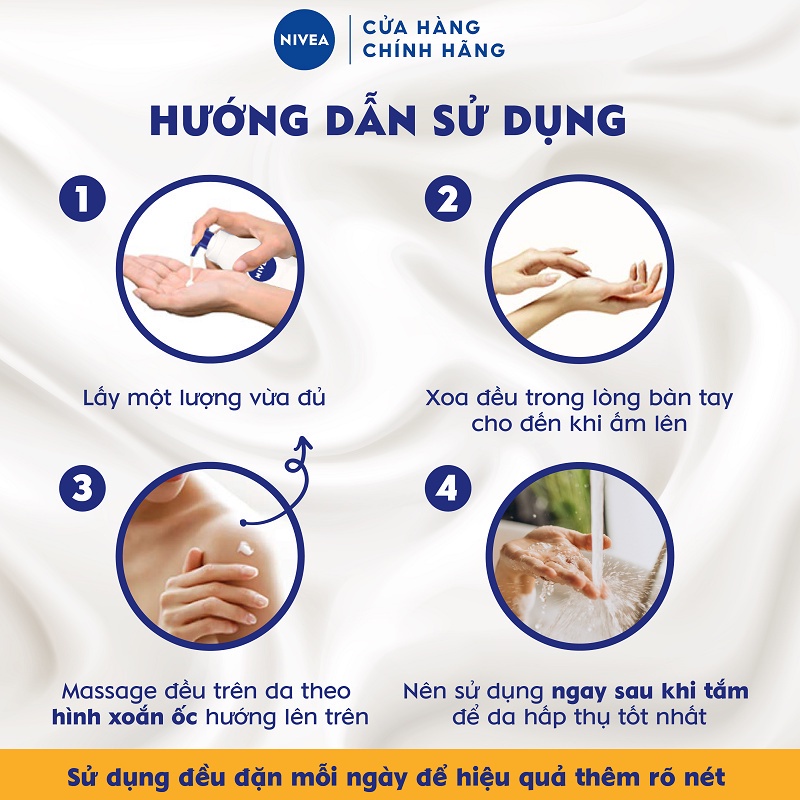 Sữa Dưỡng Thể NIVEA Sáng Da Hương Hoa Hồng (350 ml) - 85707