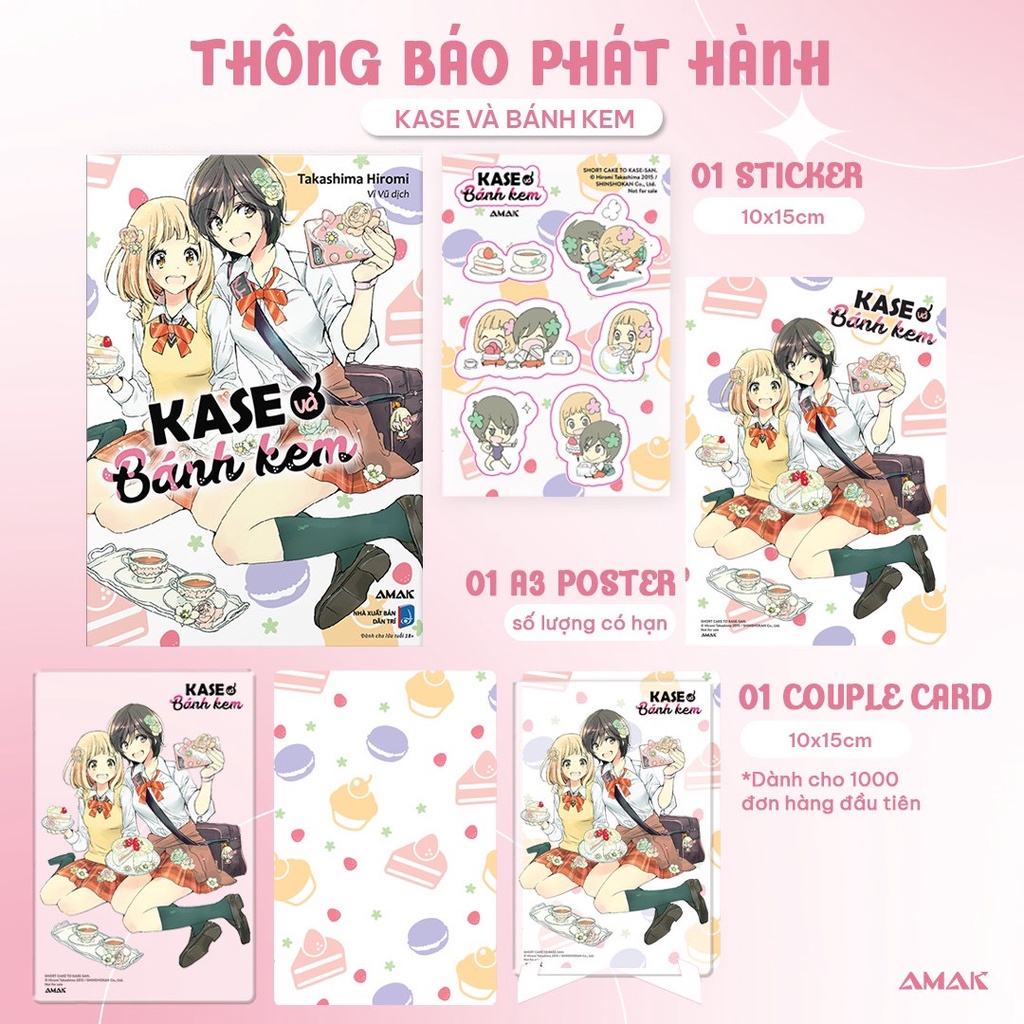 Kèm Poster A3 - Kase Và Bánh Kem - Tặng Kèm Sticker + Set Couple Card - Fen's Store Notebook