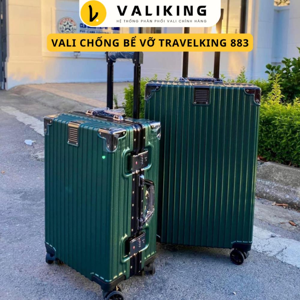 Vali kéo du lịch khung nhôm khóa sập LUXKING586 vân nhám chống xước, chống va đập - Valiking