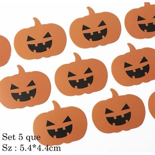 Set 5 que cắm Halloween hình quả bí ngô