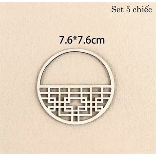 Set 5 chiếc bình phong gỗ hình tròn