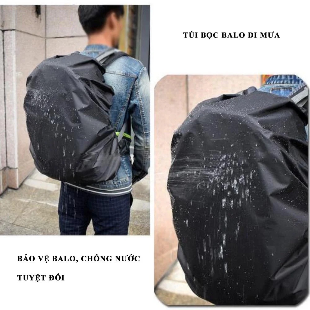 Túi Trùm Balo Đi Mưa Chống Mưa Chống Thấm Nước  - Áo Trùm Đi Mưa Cho Balo Chống Nước