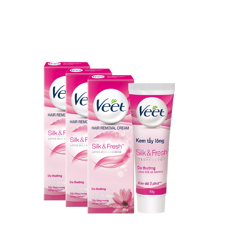 Bộ 3 chai Kem tẩy lông Veet cho da thường 50g/tuýp