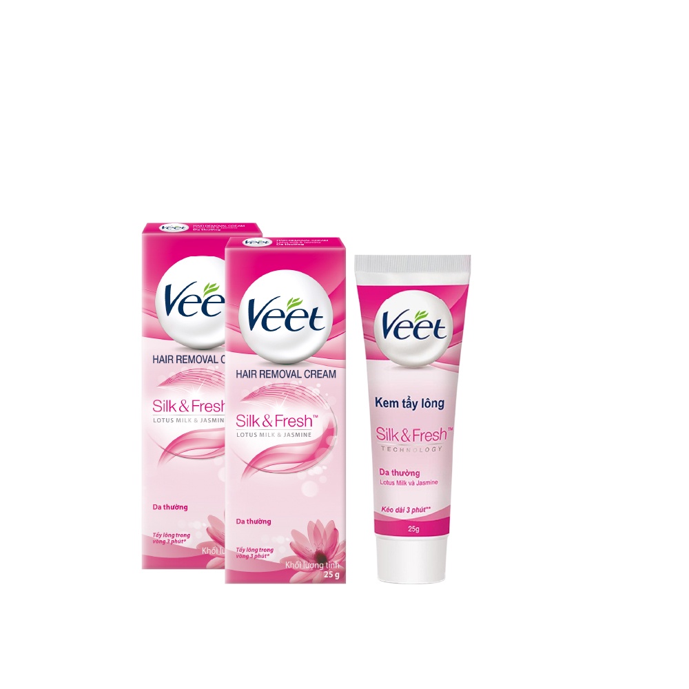 Combo 2 Kem tẩy lông cho da thường Veet Silk Fresh 25g/tuýp