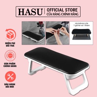 Set bục kê tay da + thảm trải lưới cao cấp gấp gọn - gối kê tay làm nail kèm thảm - dụng cụ kê tay chuyên dụng làm nail