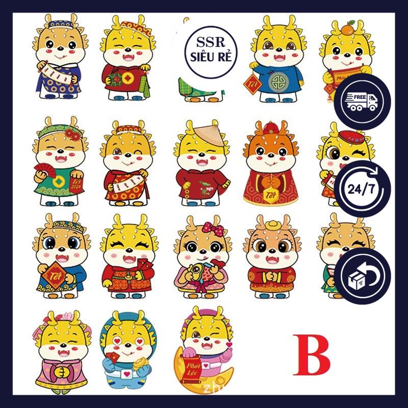 Bao lì xì Rồng kute lấp lánh, chibi đáng yêu mix nhiều mẫu, Lì xì tết 2024