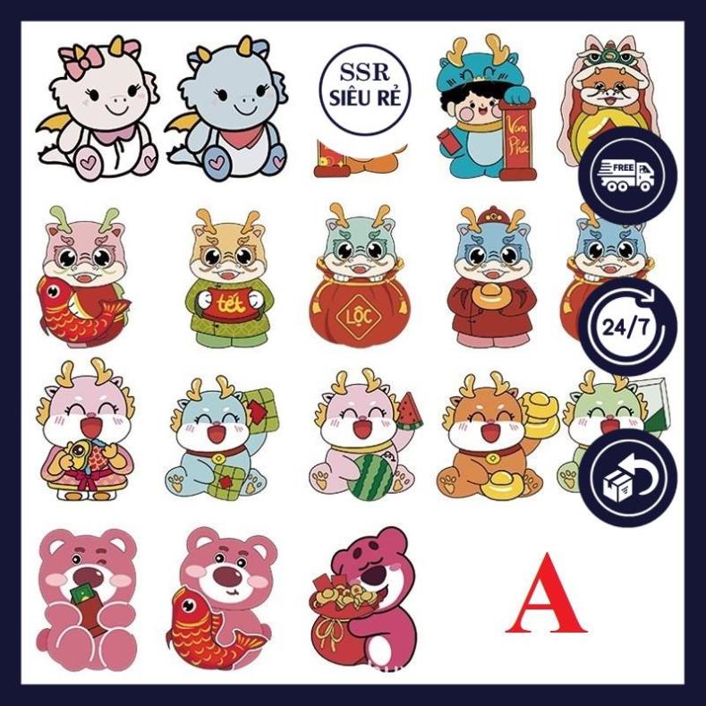 Bao lì xì Rồng kute lấp lánh, chibi đáng yêu mix nhiều mẫu, Lì xì tết 2024
