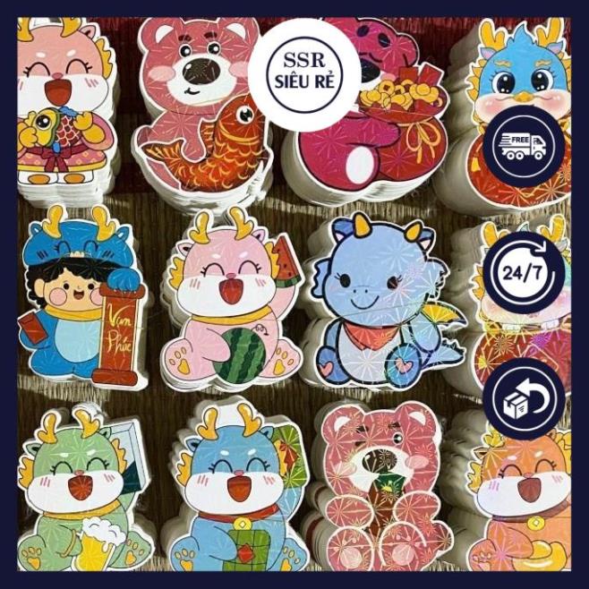 Bao lì xì Rồng kute lấp lánh, chibi đáng yêu mix nhiều mẫu, Lì xì tết 2024