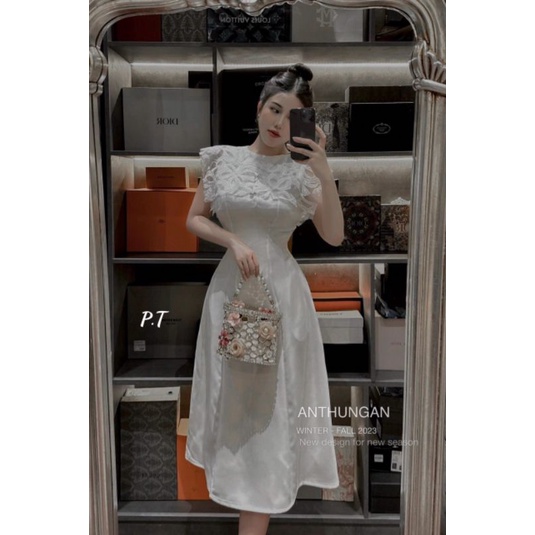 Váy tuyết mưa phối ren choàng kèm đá 💯HÀNG THIẾT KẾ TẾT 2024 💖