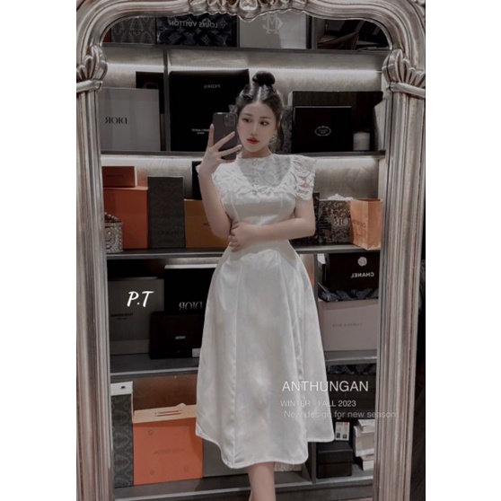 Váy tuyết mưa phối ren choàng kèm đá 💯HÀNG THIẾT KẾ TẾT 2024 💖