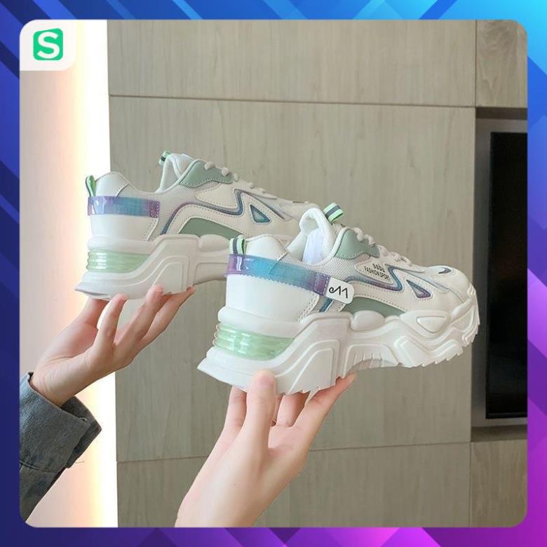 Giày Thể Thao Nữ Màu Trắng Đế Cao 5cm Kiểu Dáng Năng Động Trẻ Trung,Giày Nữ Mẫu Mới Êm Chân Thoáng Khí