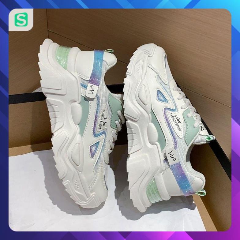 Giày Thể Thao Nữ Màu Trắng Đế Cao 5cm Kiểu Dáng Năng Động Trẻ Trung,Giày Nữ Mẫu Mới Êm Chân Thoáng Khí