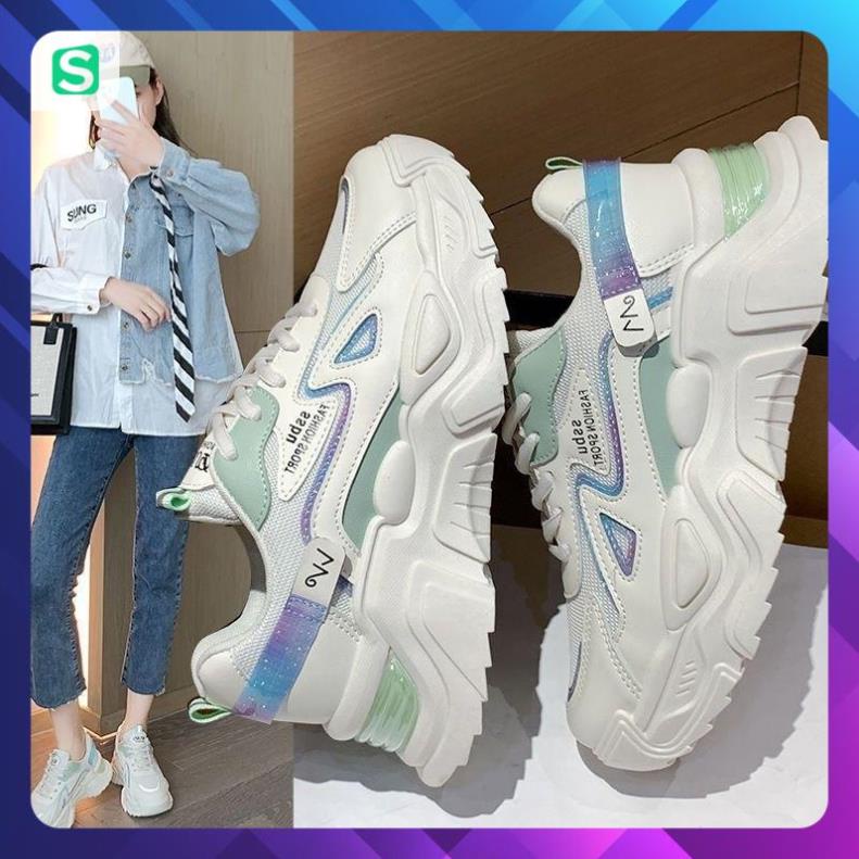 Giày Thể Thao Nữ Màu Trắng Đế Cao 5cm Kiểu Dáng Năng Động Trẻ Trung,Giày Nữ Mẫu Mới Êm Chân Thoáng Khí