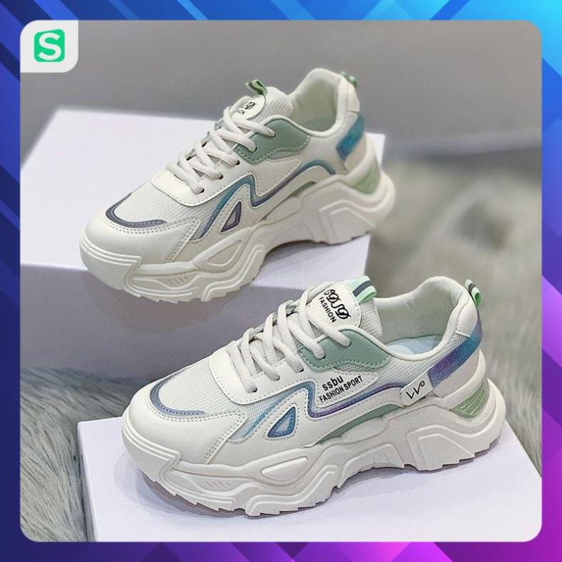 Giày Thể Thao Nữ Màu Trắng Đế Cao 5cm Kiểu Dáng Năng Động Trẻ Trung,Giày Nữ Mẫu Mới Êm Chân Thoáng Khí