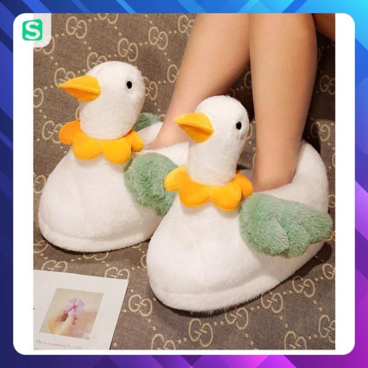 HOT HOT! Dép Bông Mang Trong Nhà Siêu Ấm Hình Chú Vịt Cute Dành Cho Nam Nữ 2022