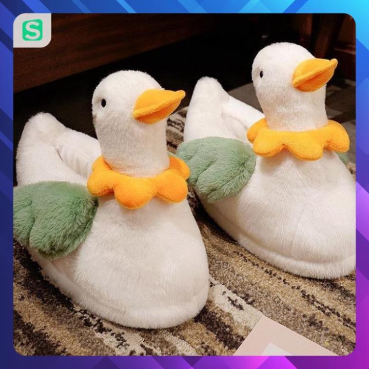 HOT HOT! Dép Bông Mang Trong Nhà Siêu Ấm Hình Chú Vịt Cute Dành Cho Nam Nữ 2022