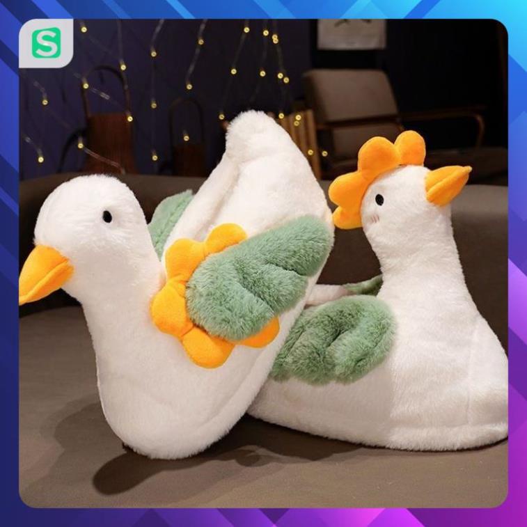 HOT HOT! Dép Bông Mang Trong Nhà Siêu Ấm Hình Chú Vịt Cute Dành Cho Nam Nữ 2022