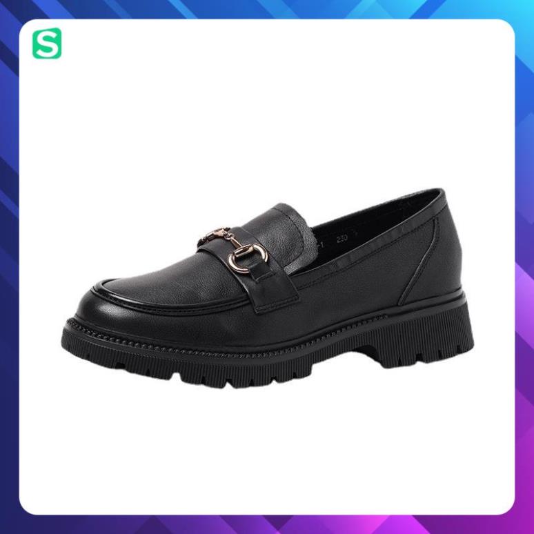 Giầy búp bê nữ da mềm quai xích đôn đế cao 4cm, giày nữ đi học ULZZANG SHOES phong cách hàn quốc