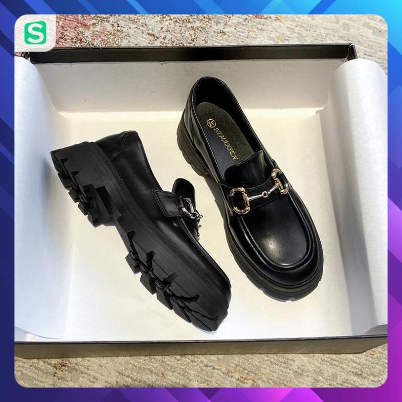 Giầy búp bê nữ da mềm quai xích đôn đế cao 4cm, giày nữ đi học ULZZANG SHOES phong cách hàn quốc