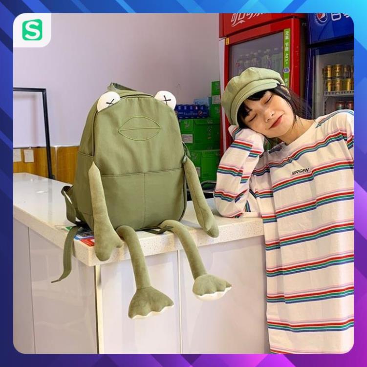 Ba Lô Đeo Vai Hình Chú Ếch Dễ Thương Đáng Yêu Cho Nữ