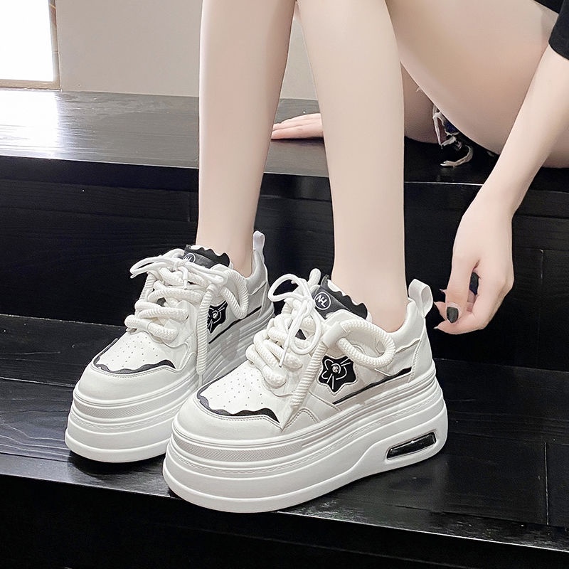 Giày Thể Thao Da Đế Dày Thời Trang Mùa Thu Cho Nữ