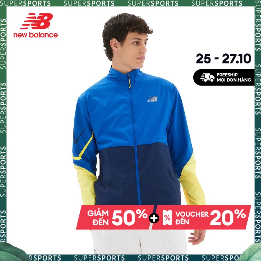 Áo khoác thể thao nam New Balance APP RUNNING JACKET M COBALT - MJ21265CO (form quốc tế)