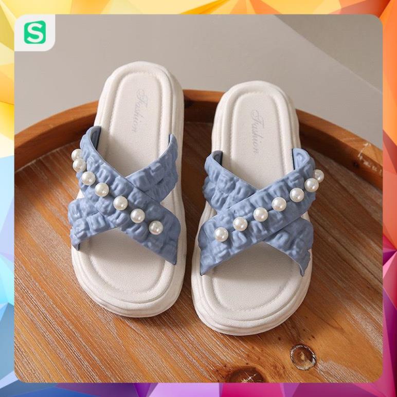 Dép nữ đính hạt quai chéo màu patsel siêu đẹp
