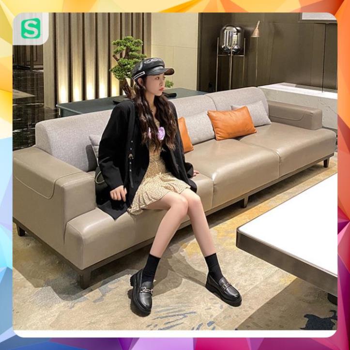 Giầy búp bê nữ da mềm quai xích đôn đế cao 4cm, giày nữ đi học ULZZANG SHOES phong cách hàn quốc