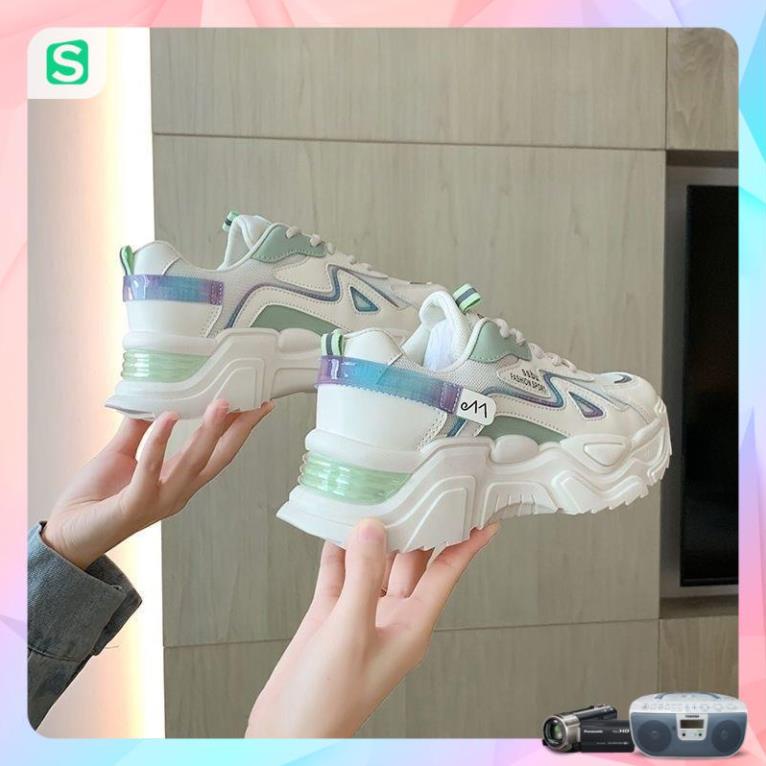 Giày Thể Thao Nữ Màu Trắng Đế Cao 5cm Kiểu Dáng Năng Động Trẻ Trung,Giày Nữ Mẫu Mới Êm Chân Thoáng Khí