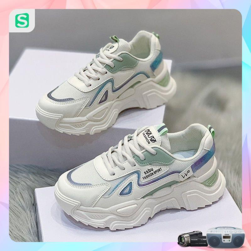 Giày Thể Thao Nữ Màu Trắng Đế Cao 5cm Kiểu Dáng Năng Động Trẻ Trung,Giày Nữ Mẫu Mới Êm Chân Thoáng Khí