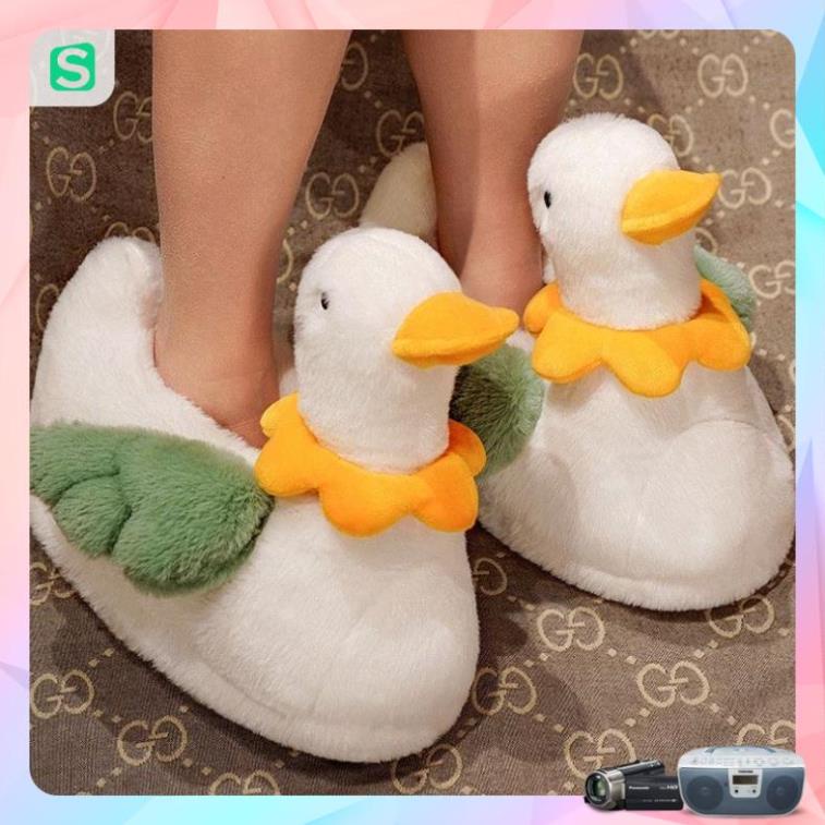 HOT HOT! Dép Bông Mang Trong Nhà Siêu Ấm Hình Chú Vịt Cute Dành Cho Nam Nữ 2022