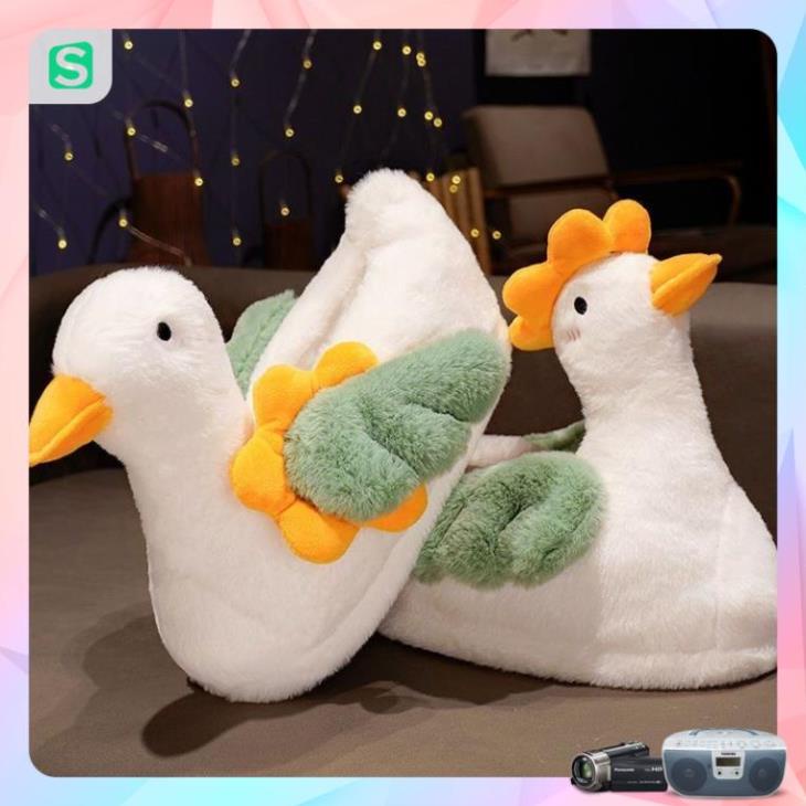 HOT HOT! Dép Bông Mang Trong Nhà Siêu Ấm Hình Chú Vịt Cute Dành Cho Nam Nữ 2022