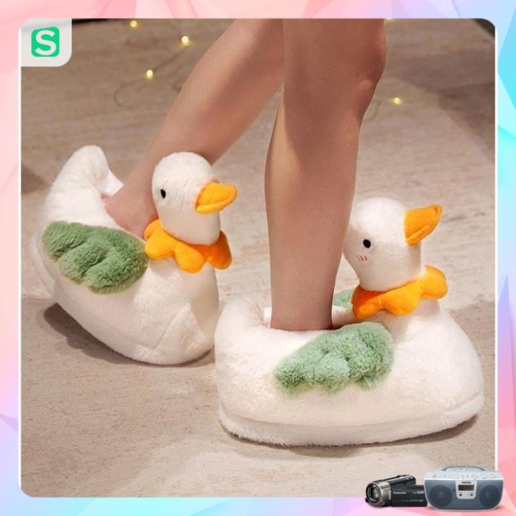 HOT HOT! Dép Bông Mang Trong Nhà Siêu Ấm Hình Chú Vịt Cute Dành Cho Nam Nữ 2022