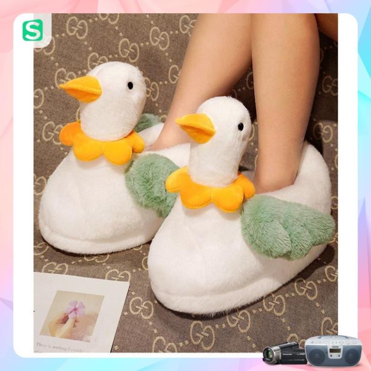 HOT HOT! Dép Bông Mang Trong Nhà Siêu Ấm Hình Chú Vịt Cute Dành Cho Nam Nữ 2022