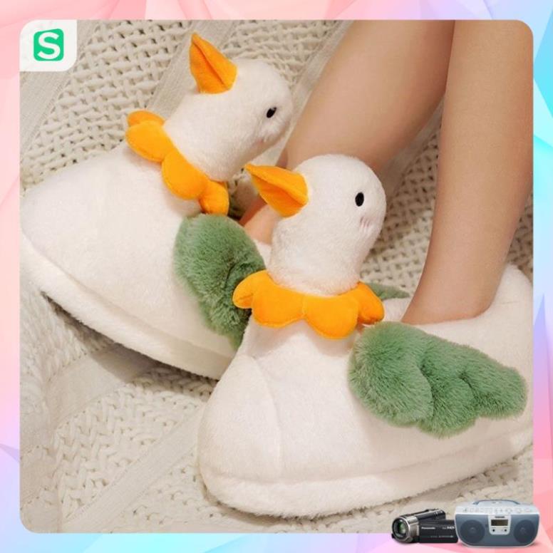 HOT HOT! Dép Bông Mang Trong Nhà Siêu Ấm Hình Chú Vịt Cute Dành Cho Nam Nữ 2022