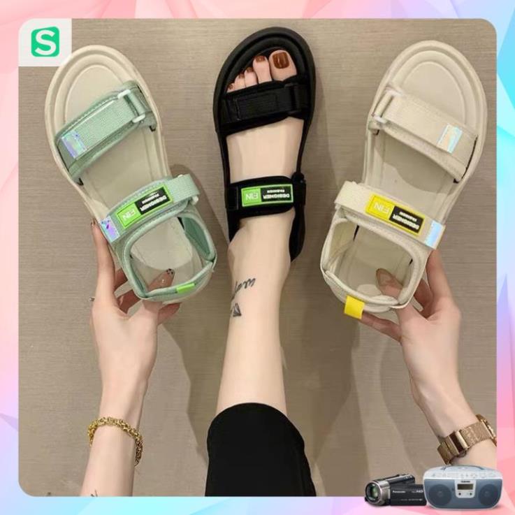 Sandal Nữ Quai Dán FIN Hàn Quốc Quai 3 Màu Hot Trend