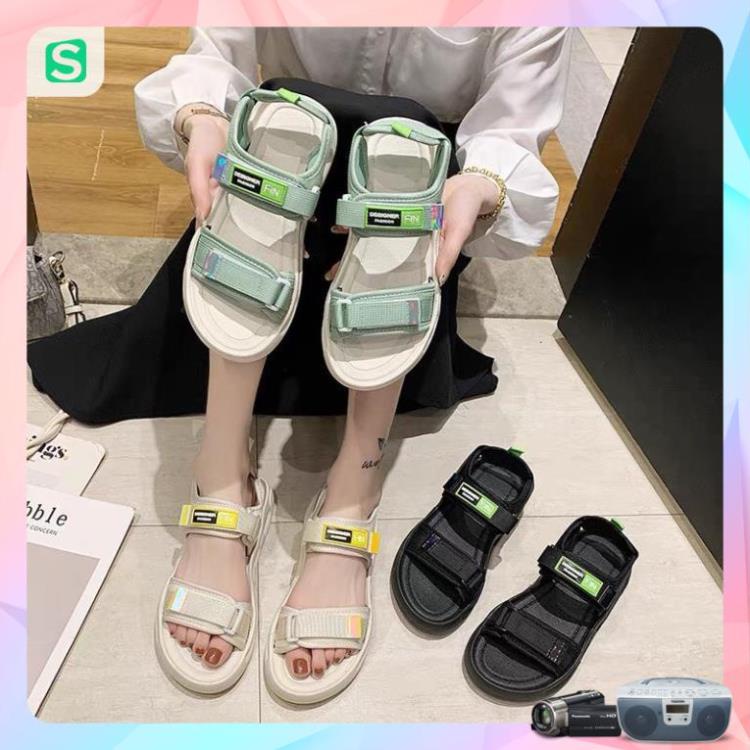 Sandal Nữ Quai Dán FIN Hàn Quốc Quai 3 Màu Hot Trend